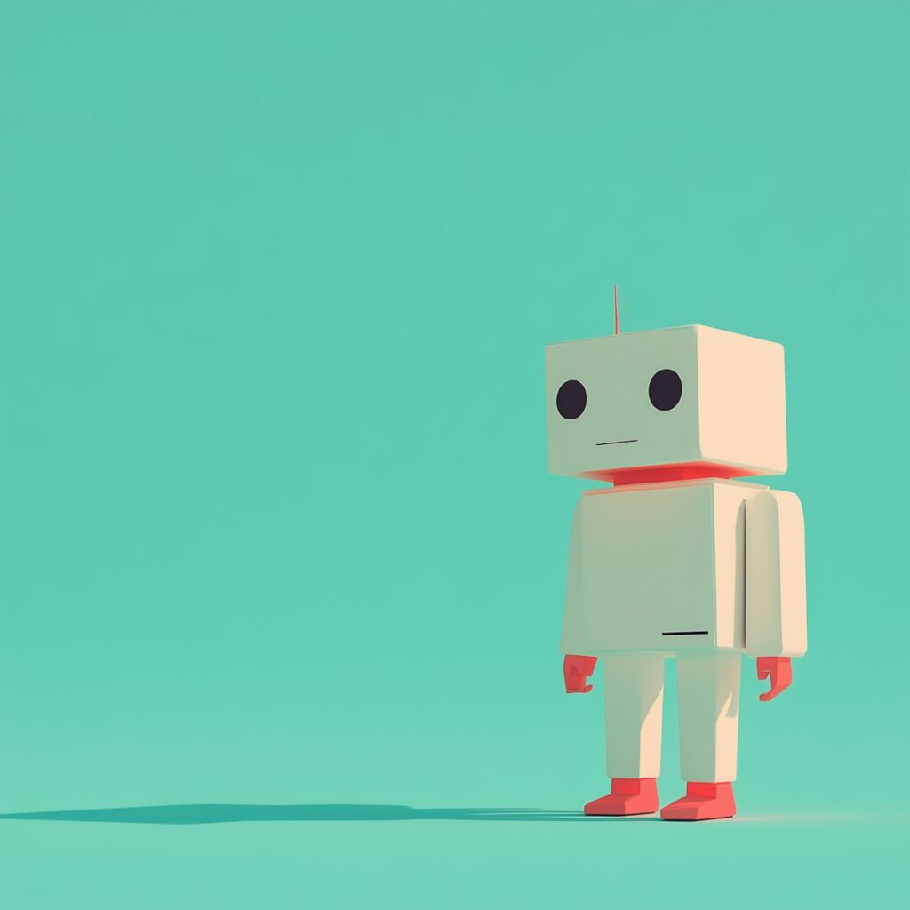 Dekorativ. Cartoon eines Roboters