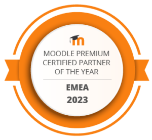 Siegel_Moodle Premiun Certified Partner Of The Year EMEA 2023